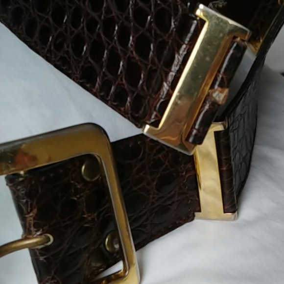 Sz.30🌞ALLIGATOR SKIN LEATHER BELT SZ. 30 - Picture 10 of 11